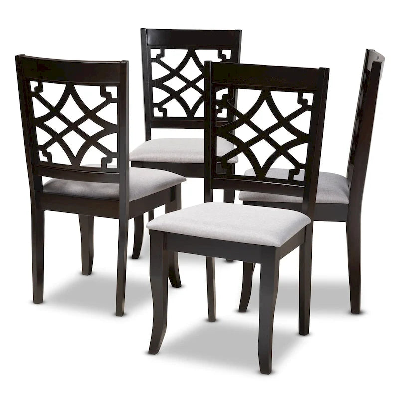 Ensemble de 4 chaises de salle à manger en tissu, modernes et contemporaines