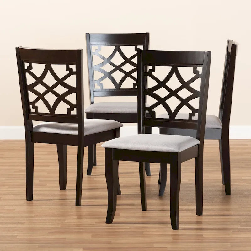 Ensemble de 4 chaises de salle à manger en tissu, modernes et contemporaines