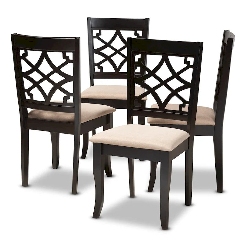 Ensemble de 4 chaises de salle à manger en tissu, modernes et contemporaines