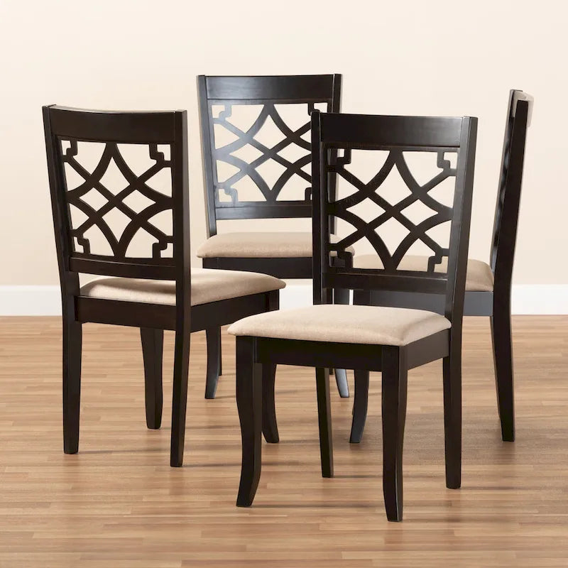 Ensemble de 4 chaises de salle à manger en tissu, modernes et contemporaines