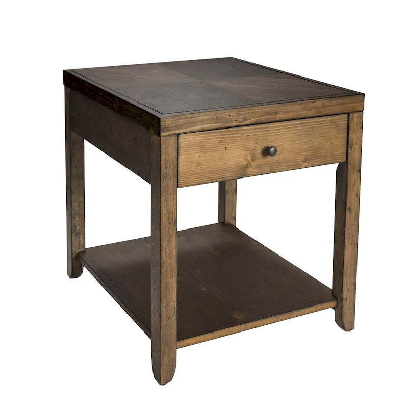Table d'appoint de salon en cèdre brun