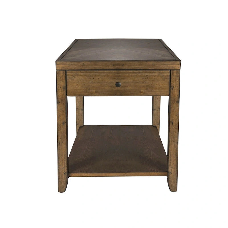 Table d'appoint de salon en cèdre brun