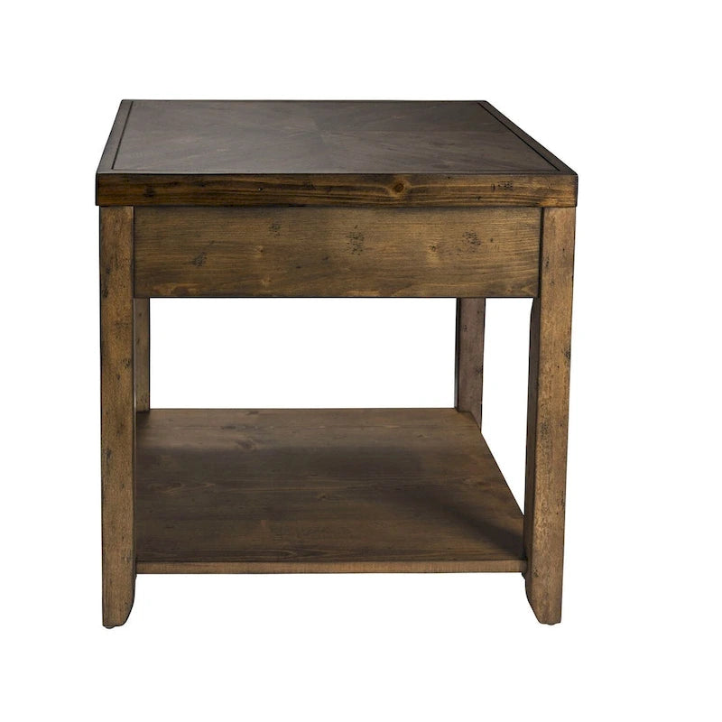 Table d'appoint de salon en cèdre brun