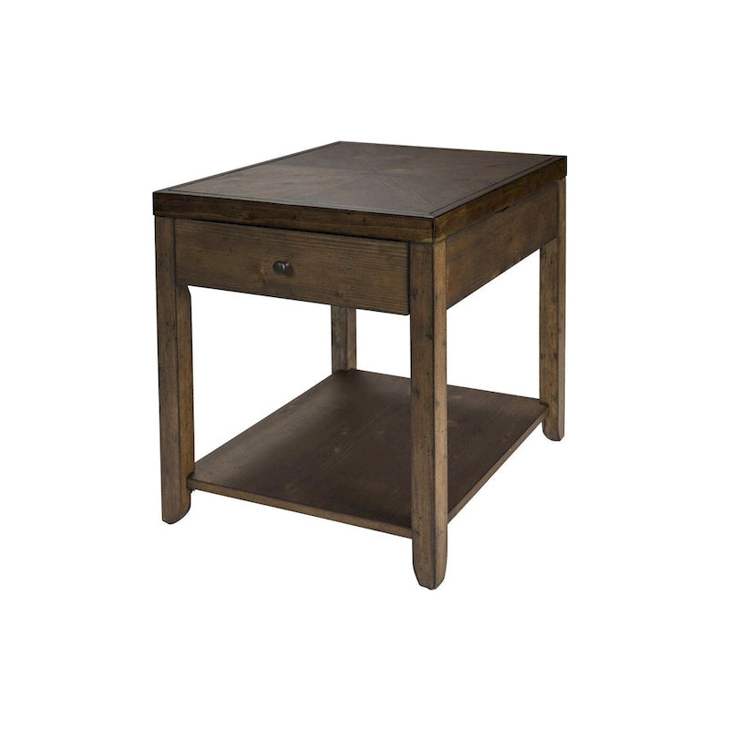 Table d'appoint de salon en cèdre brun