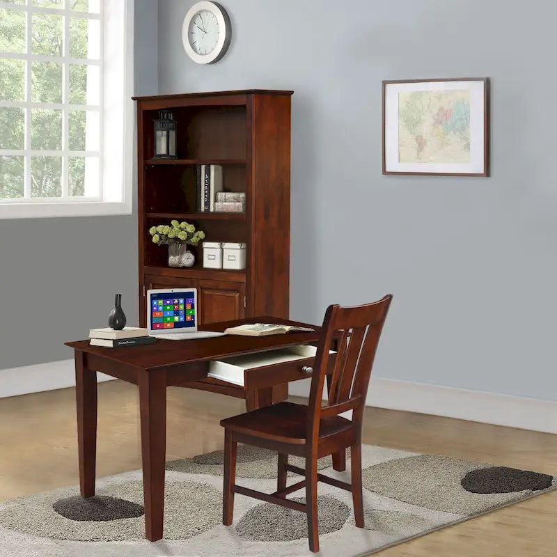 Bureau en bois avec plateau en billot