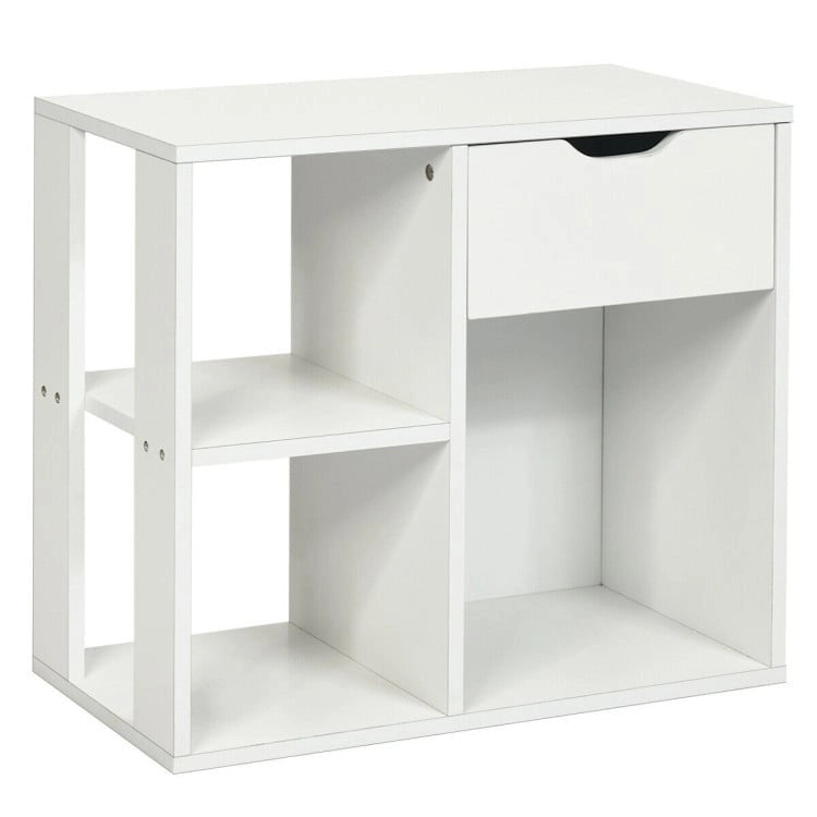 Table d'appoint à 3 niveaux avec étagère de rangement et tiroir - 23,5 x 12 x 20,5 (L x l x H)