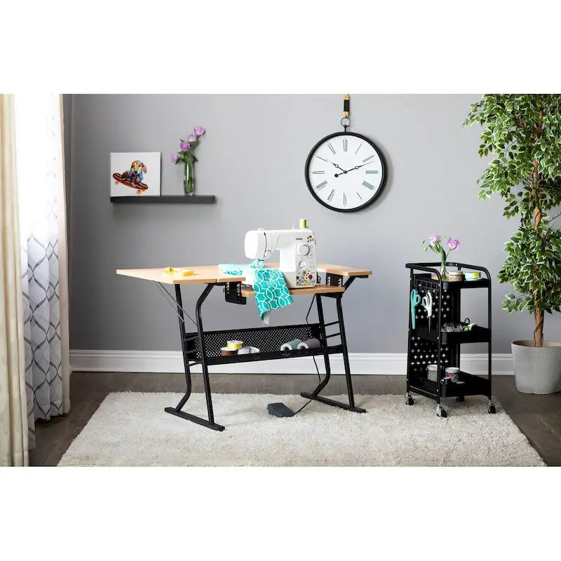 Table à coudre et à travaux manuels, plateau en bois blanc ou en érable