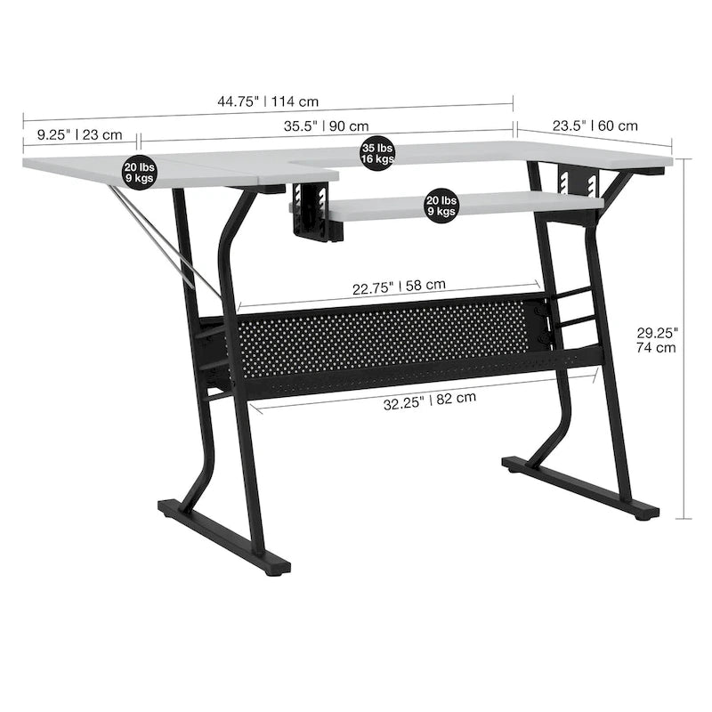 Table à coudre et à travaux manuels, plateau en bois blanc ou en érable