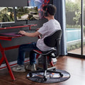 Fauteuil de bureau ergonomique en maille avec support lombaire réglable, bureau d'ordinateur et chaise.