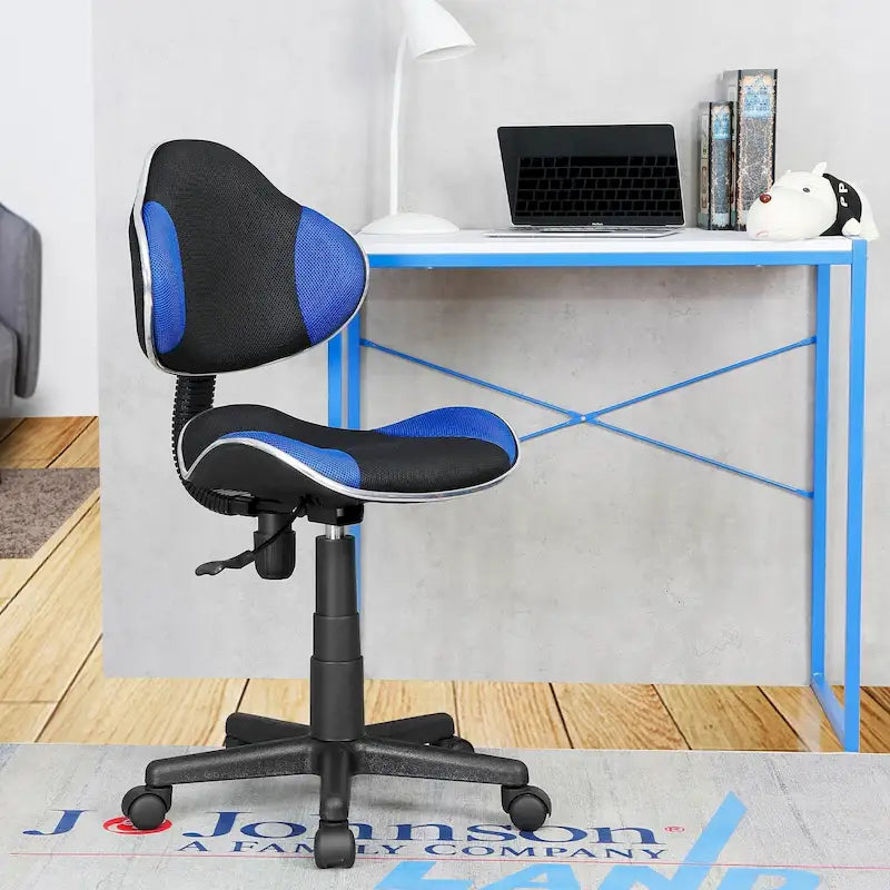 Fauteuil de bureau ergonomique en maille avec support lombaire réglable, bureau d'ordinateur et chaise.
