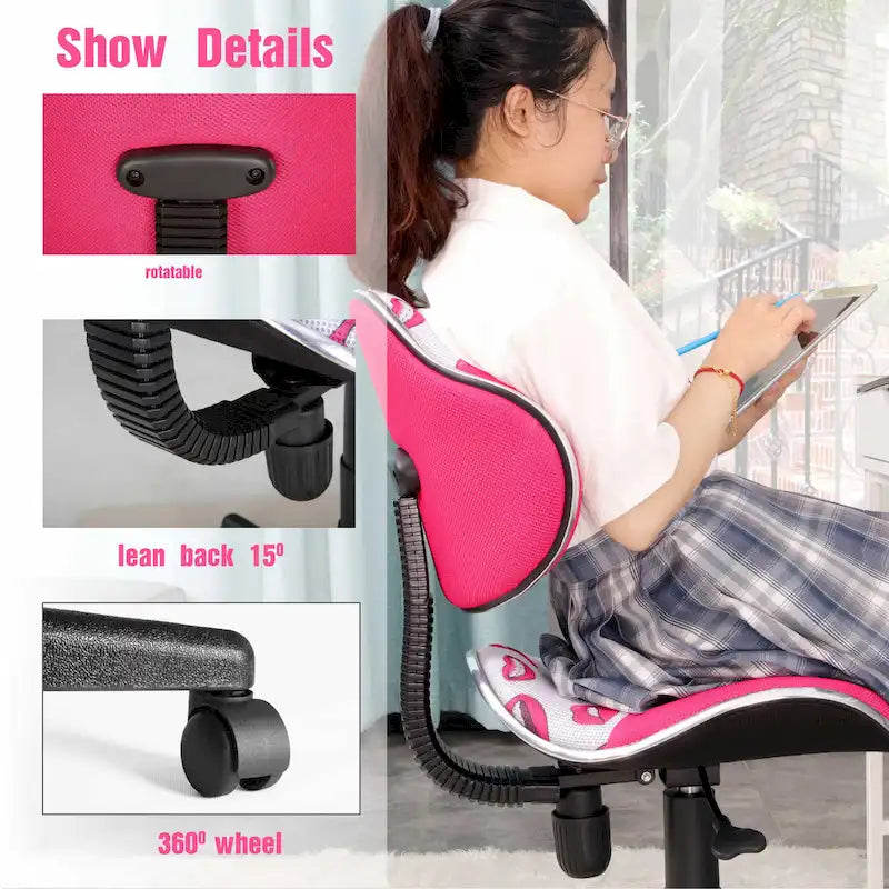 Fauteuil de bureau ergonomique en maille avec support lombaire réglable, bureau d'ordinateur et chaise.