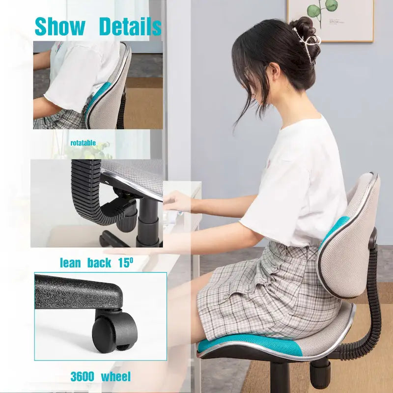 Fauteuil de bureau ergonomique en maille avec support lombaire réglable, bureau d'ordinateur et chaise.