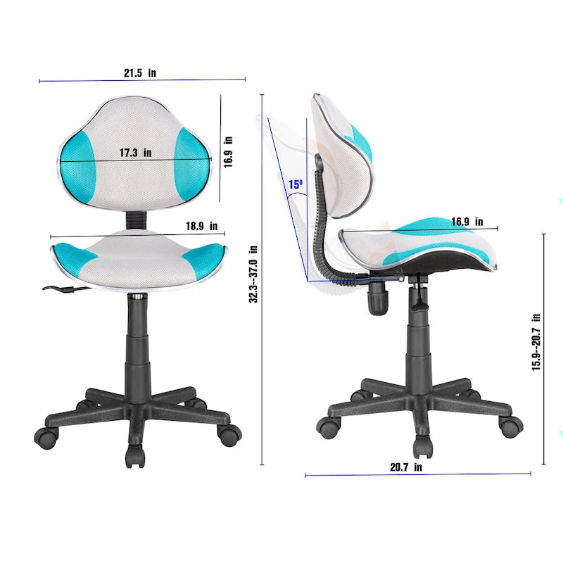 Fauteuil de bureau ergonomique en maille avec support lombaire réglable, bureau d'ordinateur et chaise.