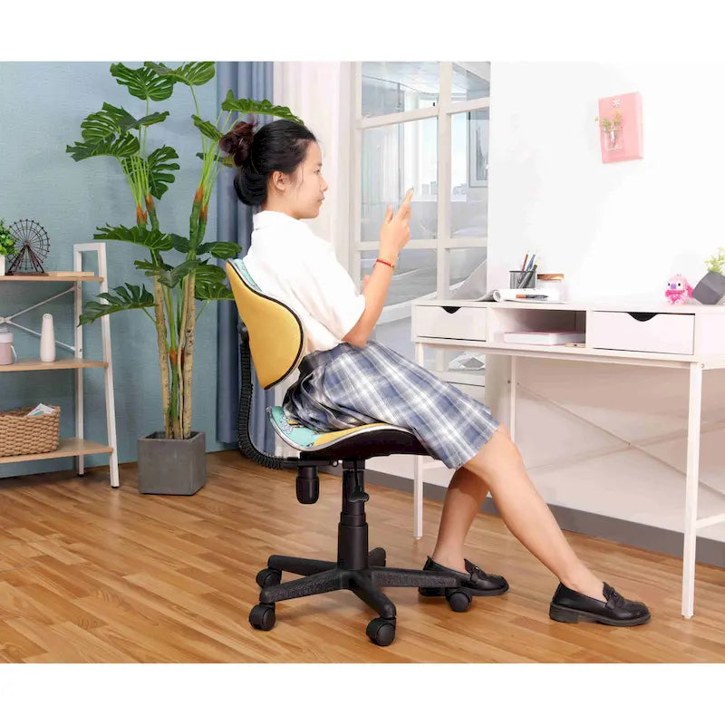 Fauteuil de bureau ergonomique en maille avec support lombaire réglable, bureau d'ordinateur et chaise.