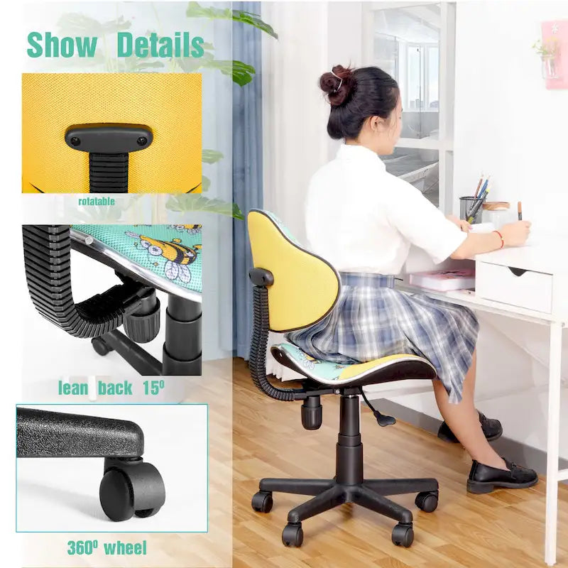 Fauteuil de bureau ergonomique en maille avec support lombaire réglable, bureau d'ordinateur et chaise.