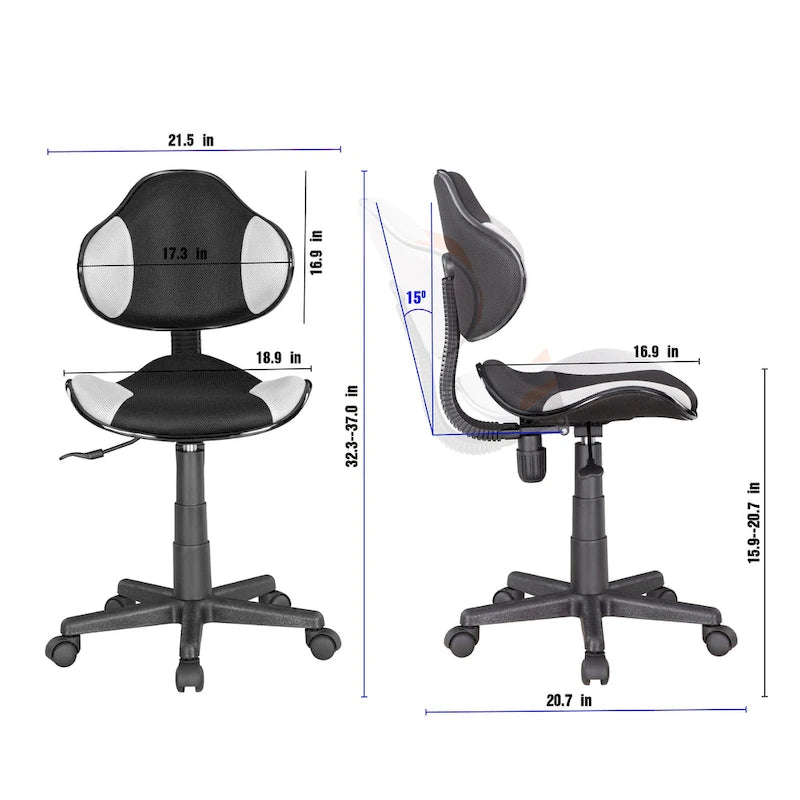 Fauteuil de bureau ergonomique en maille avec support lombaire réglable, bureau d'ordinateur et chaise.