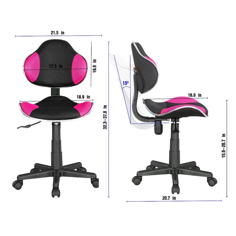Fauteuil de bureau ergonomique en maille avec support lombaire réglable, bureau d'ordinateur et chaise.