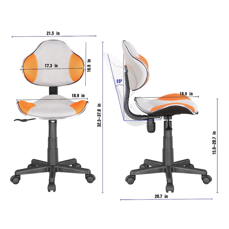 Fauteuil de bureau ergonomique en maille avec support lombaire réglable, bureau d'ordinateur et chaise.