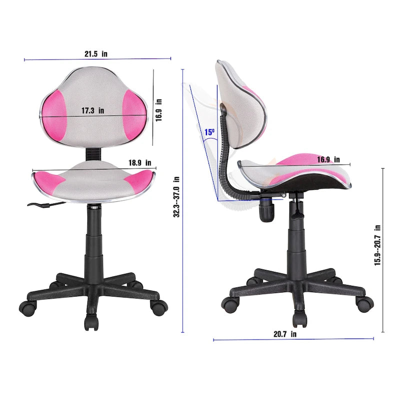 Fauteuil de bureau ergonomique en maille avec support lombaire réglable, bureau d'ordinateur et chaise.